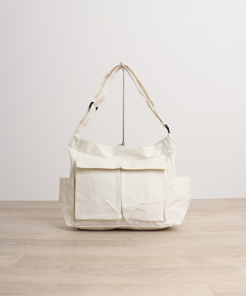 FUNALIVE(ファンアライブ)の「コットンキャンバスショルダーBAG(ショルダーバッグ・メンズ・ブラック/カーキ/アイボリー/ブラウン・F)」の5枚目の写真