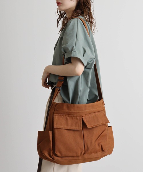 FUNALIVE(ファンアライブ)の「コットンキャンバスショルダーBAG(ショルダーバッグ・メンズ・ブラック/カーキ/アイボリー/ブラウン・F)」の17枚目の写真