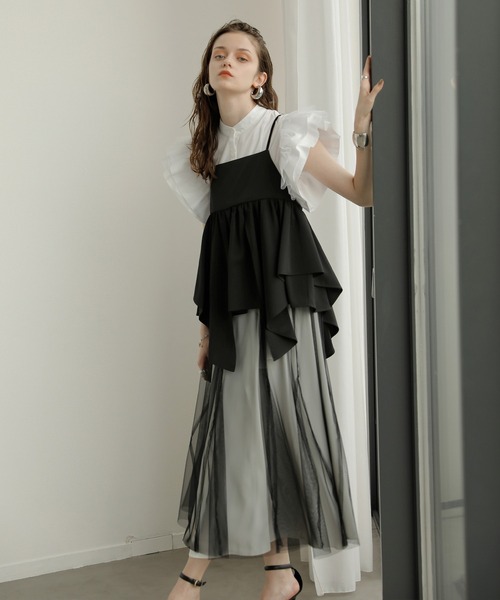 MIELI INVARIANT(ミエリインヴァリアント)の「Petal Sleeve Blouse(シャツ/ブラウス・レディース・ホワイト/ブラック・FREE)」の16枚目の写真