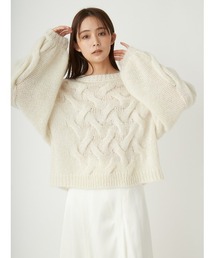 FRAY I.D（フレイアイディー）の「ケーブル編みモヘアラメニットプル 