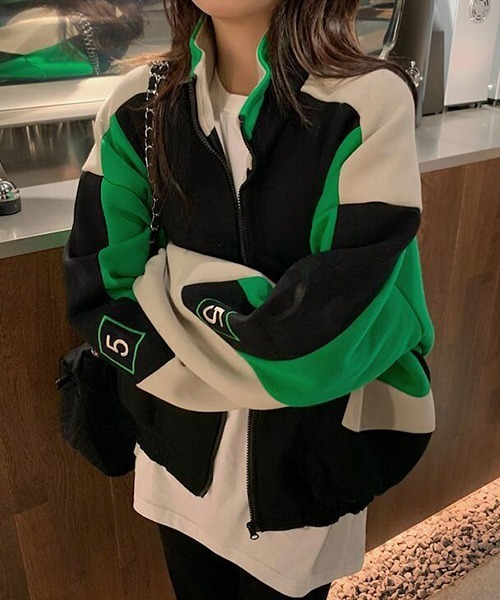 c.u.l（シーユーエル）の「カラーデザイン ボリュームブルゾン culw736（ジャージ・レディース・グリーン・L/M）」の13枚目の写真