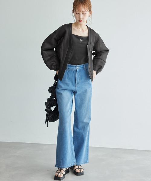 ROPE' PICNIC（ロペピクニック）の「シアーダンボールブルゾン（ブルゾン・レディース・グレー系その他/ブラック・38）」の4枚目の写真