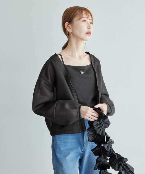 ROPE' PICNIC（ロペピクニック）の「シアーダンボールブルゾン（ブルゾン・レディース・グレー系その他/ブラック・38）」の5枚目の写真