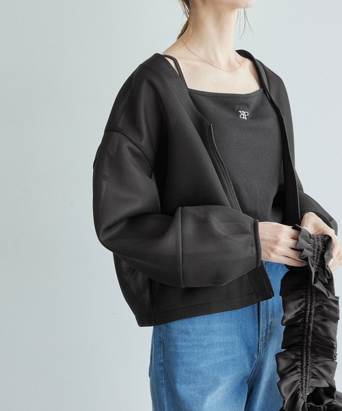 ROPE' PICNIC（ロペピクニック）の「シアーダンボールブルゾン（ブルゾン・レディース・グレー系その他/ブラック・38）」の6枚目の写真