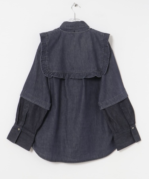LANEUS 売れ筋商品|||ラネウス シャツ トップス レディース Denim shirts Blue DENIM SHIRT WITH EPAULETS - Sky blue | ZARA United States