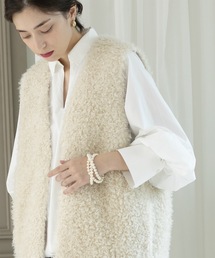 OPAQUE.CLIP | カーリーフェイクファーベスト【洗濯機洗い可】(ベスト)