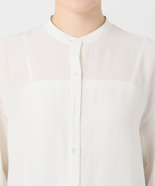 Noble（ノーブル）の「《追加》ドライシフォンラッフルスリーブブラウス（シャツ/ブラウス・レディース・グレー/ホワイト/ブラウン・FREE）」の8枚目の写真