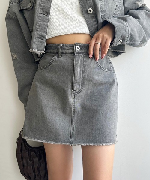 one after another NICE CLAUP（ワンアフターアナザーナイスクラップ）の「アソート台形ミニスカート（スカート・レディース・アイボリー系/ブルー系/ブラック系/ブラウン系・FREE）」の2枚目の写真