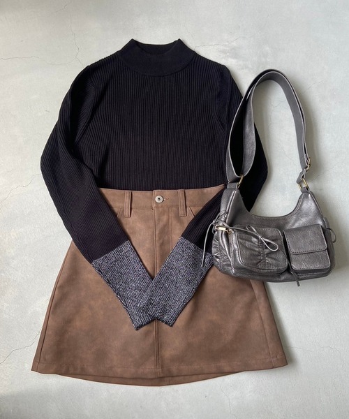 one after another NICE CLAUP（ワンアフターアナザーナイスクラップ）の「アソート台形ミニスカート（スカート・レディース・アイボリー系/ブルー系/ブラック系/ブラウン系・FREE）」の14枚目の写真