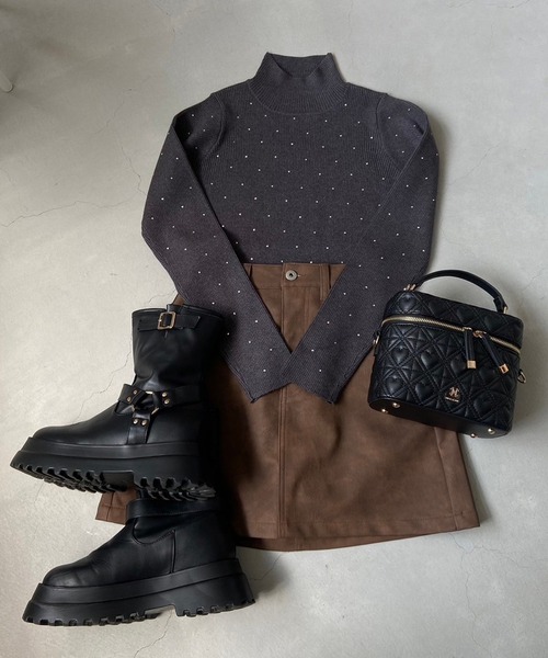 one after another NICE CLAUP（ワンアフターアナザーナイスクラップ）の「アソート台形ミニスカート（スカート・レディース・アイボリー系/ブルー系/ブラック系/ブラウン系・FREE）」の13枚目の写真