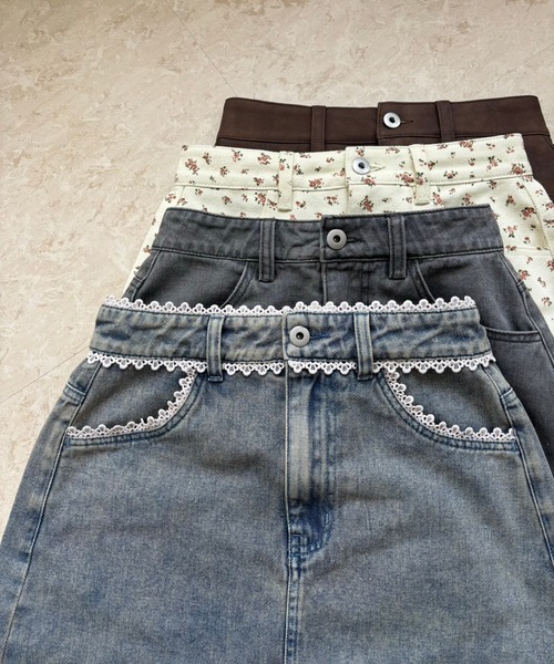 one after another NICE CLAUP（ワンアフターアナザーナイスクラップ）の「アソート台形ミニスカート（スカート・レディース・アイボリー系/ブルー系/ブラック系/ブラウン系・FREE）」の11枚目の写真