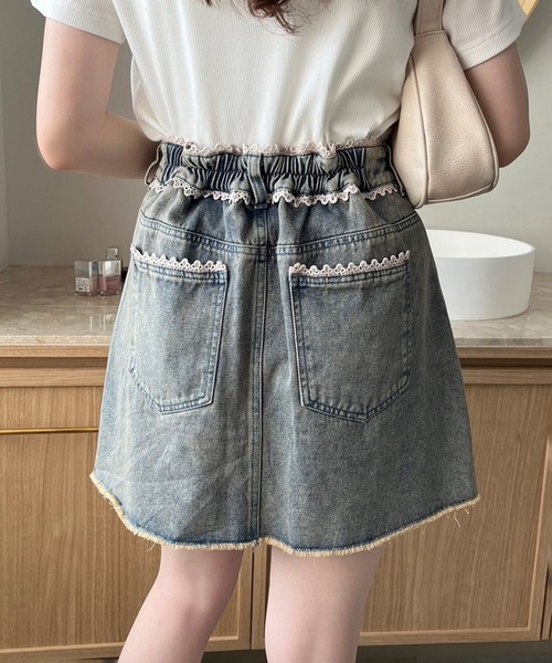 one after another NICE CLAUP（ワンアフターアナザーナイスクラップ）の「アソート台形ミニスカート（スカート・レディース・アイボリー系/ブルー系/ブラック系/ブラウン系・FREE）」の8枚目の写真