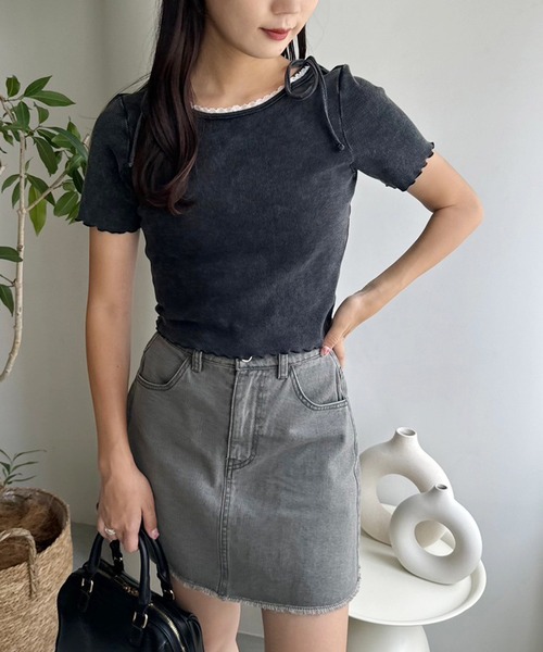 one after another NICE CLAUP（ワンアフターアナザーナイスクラップ）の「アソート台形ミニスカート（スカート・レディース・アイボリー系/ブルー系/ブラック系/ブラウン系・FREE）」の22枚目の写真