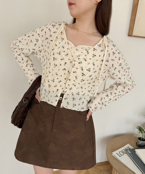 one after another NICE CLAUP（ワンアフターアナザーナイスクラップ）の「アソート台形ミニスカート（スカート・レディース・アイボリー系/ブルー系/ブラック系/ブラウン系・FREE）」の5枚目の写真