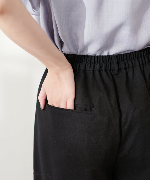 natural couture(ナチュラルクチュール)の「綿麻タックガウチョパンツ(その他パンツ・レディース・ライトベージュ/ブラック/モカ・FREE)」の12枚目の写真