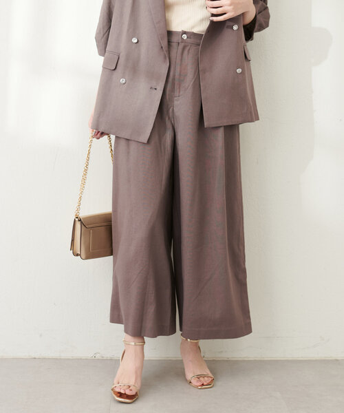 natural couture(ナチュラルクチュール)の「綿麻タックガウチョパンツ(その他パンツ・レディース・ライトベージュ/ブラック/モカ・FREE)」の22枚目の写真