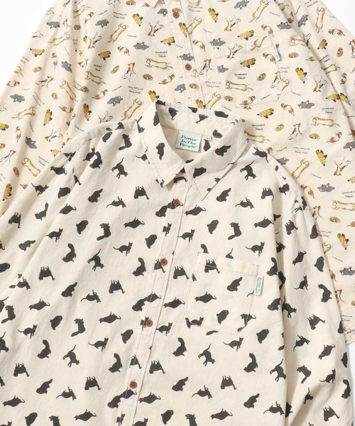 POWER TO THE PEOPLE(パワートゥーザピープル)の「POWER TO THE PEOPLE/パワートゥザピープル 総柄プリント レギュラーカラーシャツ/レディース メンズ(シャツ/ブラウス・レディース・ホワイト系その他/ホワイト系その他3/ホワイト系その他2/ホワイト系その他5/ホワイト系その他6/ホワイト系その他4/ホワイト系2/ホワイト系3/ホワイト系1・M/L/LL)」の1枚目の写真