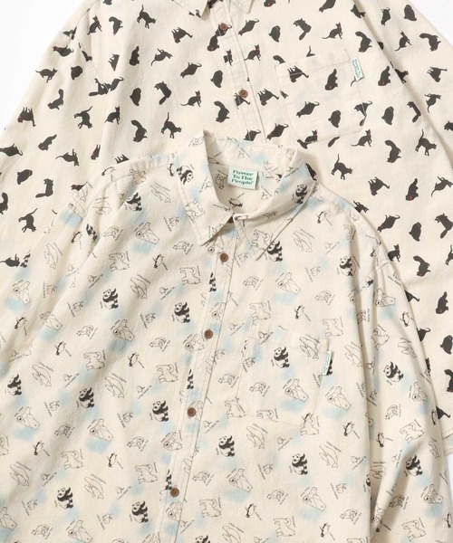 POWER TO THE PEOPLE(パワートゥーザピープル)の「POWER TO THE PEOPLE/パワートゥザピープル 総柄プリント レギュラーカラーシャツ/レディース メンズ(シャツ/ブラウス・レディース・ホワイト系その他/ホワイト系その他3/ホワイト系その他2/ホワイト系その他5/ホワイト系その他6/ホワイト系その他4/ホワイト系2/ホワイト系3/ホワイト系1・M/L/LL)」の8枚目の写真