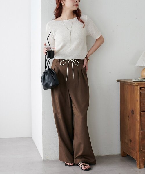 DISCOAT（ディスコート）の「ギャザー巾着ショルダーバッグ（ショルダーバッグ・レディース・ブラック/キャメル/ブラウン/シルバー・FREE）」の9枚目の写真