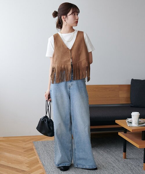 DISCOAT（ディスコート）の「ギャザー巾着ショルダーバッグ（ショルダーバッグ・レディース・ブラック/キャメル/ブラウン/シルバー・FREE）」の12枚目の写真