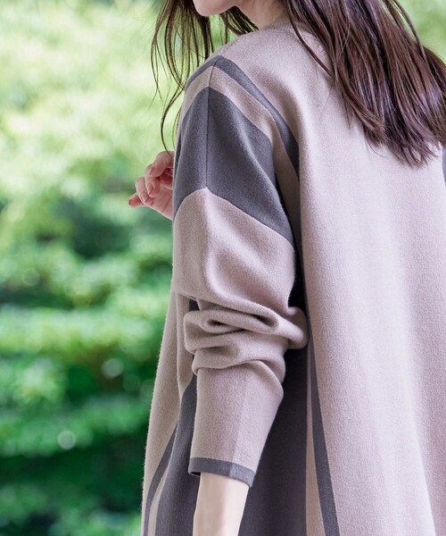 【極美品】上質 アニエスベー プレステージ ニット チュニック セーター ♪ Tiaclasse ニット セーター マルチボーダーニットチュニック