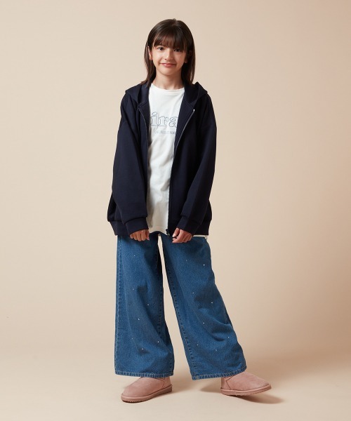 a.v.v（アーヴェヴェ）の「[100-130]コクーンシルエットジップアップフーディー（パーカー・キッズ・ネイビー/ライトブルー・100/110/120/130）」の12枚目の写真