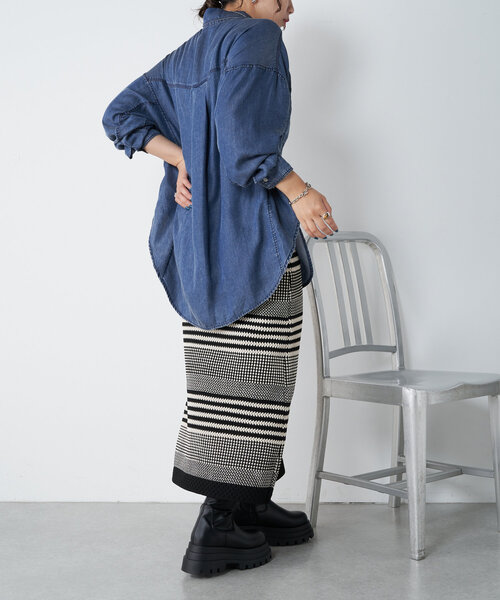 Jena espace merveilleux（ジェナ　エスパスメルヴェイユ）の「テンセルデニムシャツ（シャツ/ブラウス・レディース・ブルー/ブルー系その他・FREE）」の6枚目の写真