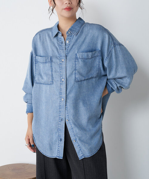 Jena espace merveilleux（ジェナ　エスパスメルヴェイユ）の「テンセルデニムシャツ（シャツ/ブラウス・レディース・ブルー/ブルー系その他・FREE）」の16枚目の写真