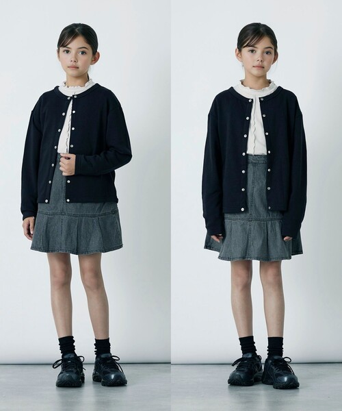 green label relaxing（グリーンレーベルリラクシング）の「TJ 裏毛 カーディガン / キッズ  140cm-160cm（カーディガン/ボレロ・キッズ・ナチュラル/ブラック/ライトブルー・140cm/150cm/160cm）」の12枚目の写真
