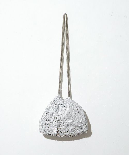 flower(フラワー)の「スパンコールチェーンバッグ(ショルダーバッグ・レディース・シルバー・FREE)」の4枚目の写真