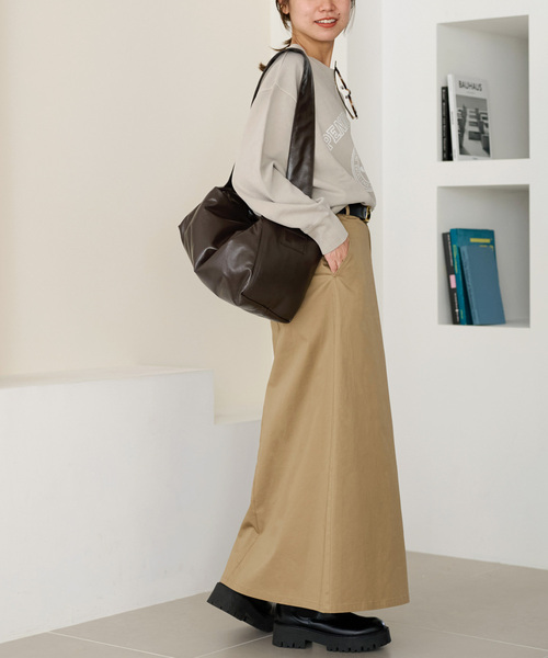 JOURNAL STANDARD relume（ジャーナルスタンダード　レリューム）の「Aラインチノスカート（スカート・レディース・ベージュ/ブラック・38/36）」の4枚目の写真