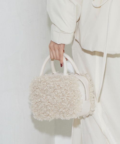 Firsthand（ファーストハンド）の「Firsthand/ファーストハンド エコファーボストンバッグ（ハンドバッグ・レディース・ブラック/オフホワイト・ONE SIZE）」の8枚目の写真