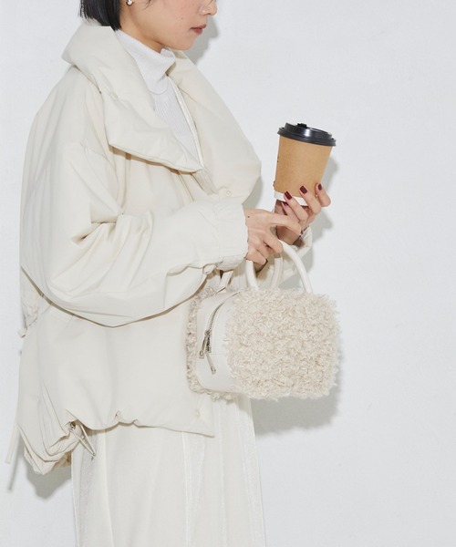 Firsthand（ファーストハンド）の「Firsthand/ファーストハンド エコファーボストンバッグ（ハンドバッグ・レディース・ブラック/オフホワイト・ONE SIZE）」の9枚目の写真