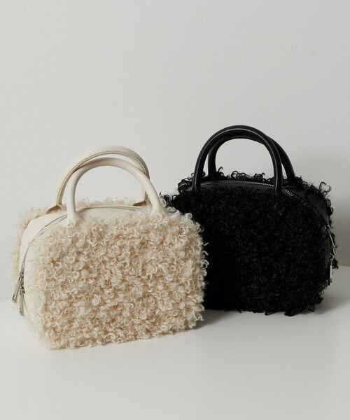 Firsthand（ファーストハンド）の「Firsthand/ファーストハンド エコファーボストンバッグ（ハンドバッグ・レディース・ブラック/オフホワイト・ONE SIZE）」の3枚目の写真