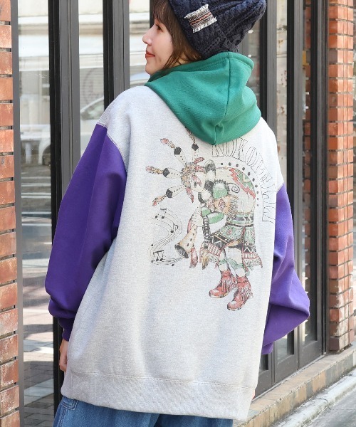 ココペリプリントスウェットプルオーバー【ユニセックス】(パーカー)|チチカカ(チチカカ) ココペリプリントスウェットプルオーバー【ユニセックス】(パーカー)|チチカカ(チチカカ)