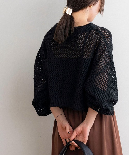 NOAHL(ノアル)の「【NOAHL】メッシュショートプルオーバー(Tシャツ/カットソー・レディース・グレイッシュベージュ/ブラック/ベージュ/ホワイト/ブラウン/モカ/アイボリー/ダークブラウン/チャコール・FREE)」の1枚目の写真