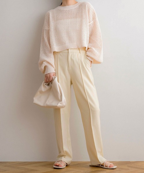 NOAHL(ノアル)の「【NOAHL】メッシュショートプルオーバー(Tシャツ/カットソー・レディース・グレイッシュベージュ/ブラック/ベージュ/ホワイト/ブラウン/モカ/アイボリー/ダークブラウン/チャコール・FREE)」の21枚目の写真