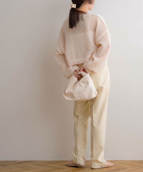 NOAHL(ノアル)の「【NOAHL】メッシュショートプルオーバー(Tシャツ/カットソー・レディース・グレイッシュベージュ/ブラック/ベージュ/ホワイト/ブラウン/モカ/アイボリー/ダークブラウン/チャコール・FREE)」の22枚目の写真