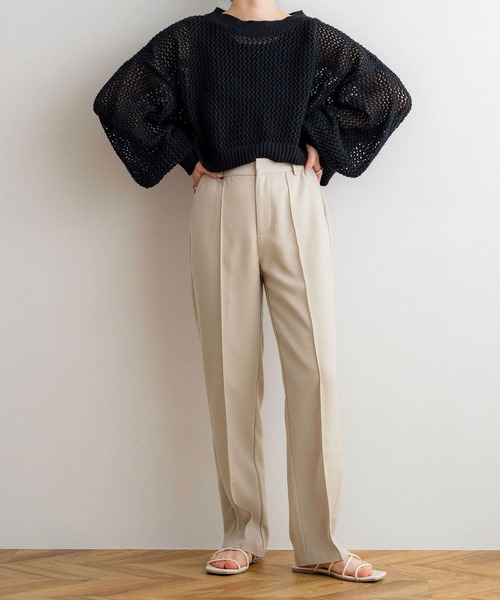 NOAHL(ノアル)の「【NOAHL】メッシュショートプルオーバー(Tシャツ/カットソー・レディース・グレイッシュベージュ/ブラック/ベージュ/ホワイト/ブラウン/モカ/アイボリー/ダークブラウン/チャコール・FREE)」の10枚目の写真