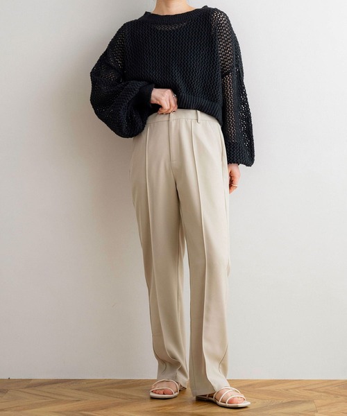 NOAHL(ノアル)の「【NOAHL】メッシュショートプルオーバー(Tシャツ/カットソー・レディース・グレイッシュベージュ/ブラック/ベージュ/ホワイト/ブラウン/モカ/アイボリー/ダークブラウン/チャコール・FREE)」の11枚目の写真