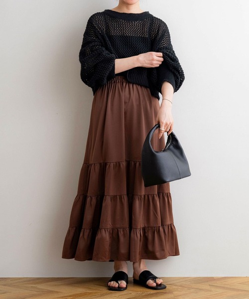 NOAHL(ノアル)の「【NOAHL】メッシュショートプルオーバー(Tシャツ/カットソー・レディース・グレイッシュベージュ/ブラック/ベージュ/ホワイト/ブラウン/モカ/アイボリー/ダークブラウン/チャコール・FREE)」の14枚目の写真