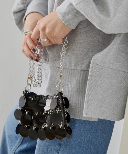 CIAOPANIC TYPY（チャオパニックティピー）の「ミックススパンコールマイクロショルダー（ショルダーバッグ・レディース・シルバー/ブラック・ONE SIZE）」の2枚目の写真