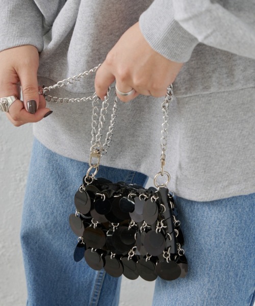 CIAOPANIC TYPY（チャオパニックティピー）の「ミックススパンコールマイクロショルダー（ショルダーバッグ・レディース・シルバー/ブラック・ONE SIZE）」の16枚目の写真