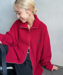 [U.S. POLO ASSN./ユーエスポロアッスン] 別注 ワンポイントロゴ刺繍 ドライバーズニットカーディガン