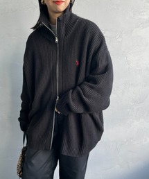 [U.S. POLO ASSN./ユーエスポロアッスン] 別注 ワンポイントロゴ刺繍 ドライバーズニットカーディガン