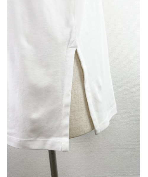 WORLD WIDE LOVE!（ワールドワイドラブ）の「シアースリーブロンTEE（Tシャツ/カットソー・レディース・ブラック/グリーン/オフホワイト・1）」の6枚目の写真