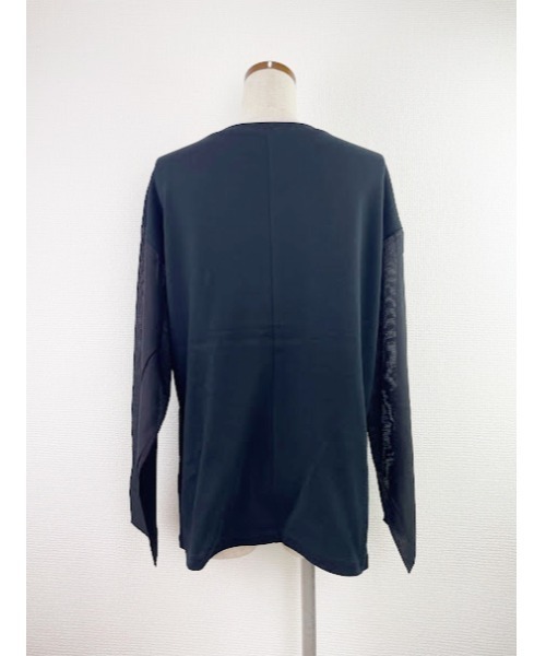 WORLD WIDE LOVE!（ワールドワイドラブ）の「シアースリーブロンTEE（Tシャツ/カットソー・レディース・ブラック/グリーン/オフホワイト・1）」の10枚目の写真