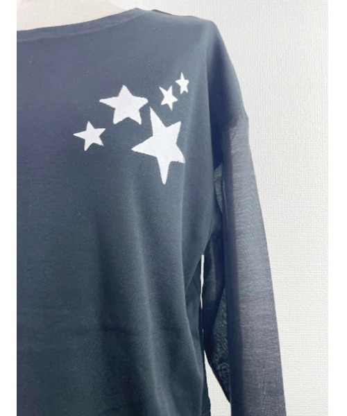 WORLD WIDE LOVE!（ワールドワイドラブ）の「シアースリーブロンTEE（Tシャツ/カットソー・レディース・ブラック/グリーン/オフホワイト・1）」の12枚目の写真