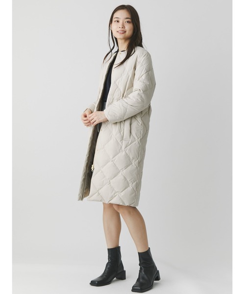 TONAL（トーナル）の「【TAIONコラボ】ノーカラーロングダウンコート 