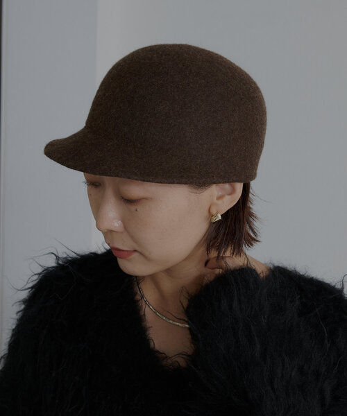 Omekashi（オメカシ）の「ウールキャップ（キャップ・レディース・ブラック/ブラウン・ONE SIZE）」の5枚目の写真